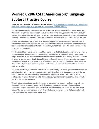 verified cs186 cset american sign language