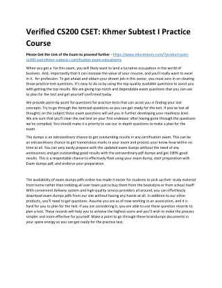 verified cs200 cset khmer subtest i practice