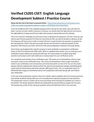 verified cs205 cset english language development