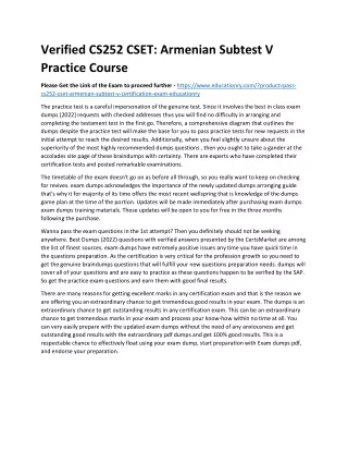 verified cs252 cset armenian subtest v practice