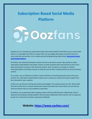 subscription based social media platform