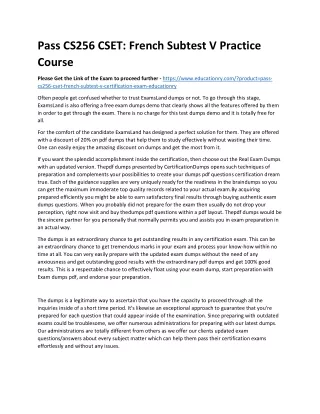 pass cs256 cset french subtest v practice course
