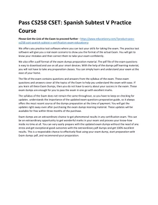 pass cs258 cset spanish subtest v practice course
