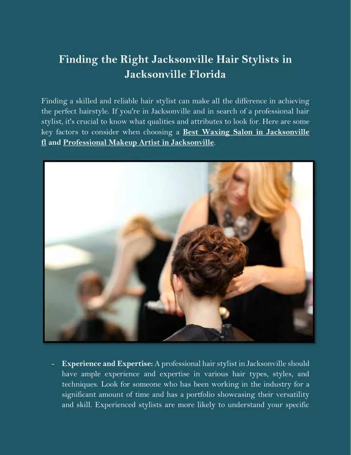 finding the right jacksonville hair stylists