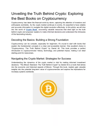 Unveiling the Truth Behind Crypto_ Exploring the Best Books on Cryptocurrency