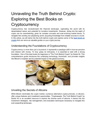 Unraveling the Truth Behind Crypto_ Exploring the Best Books on Cryptocurrency