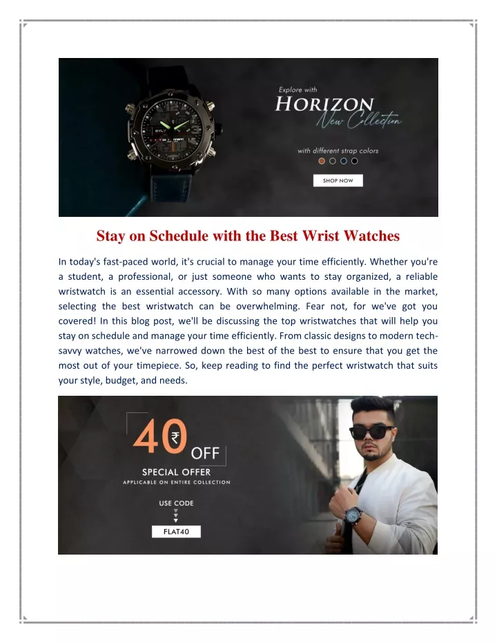 stay on schedule with the best wrist watches