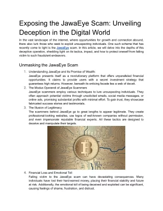 Exposing the JawaEye Scam_ Unveiling Deception in the Digital World