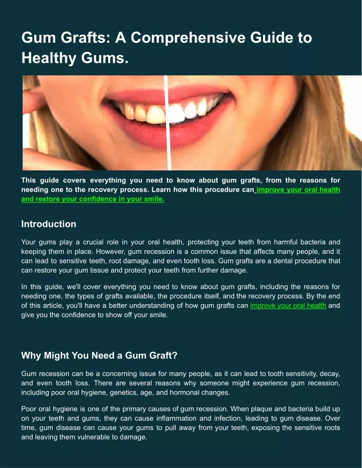 gum grafts a comprehensive guide to healthy gums