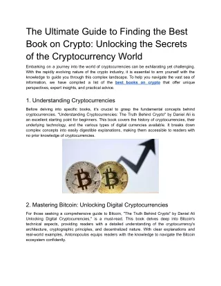 The Ultimate Guide to Finding the Best Book on Crypto_ Unlocking the Secrets of the Cryptocurrency World