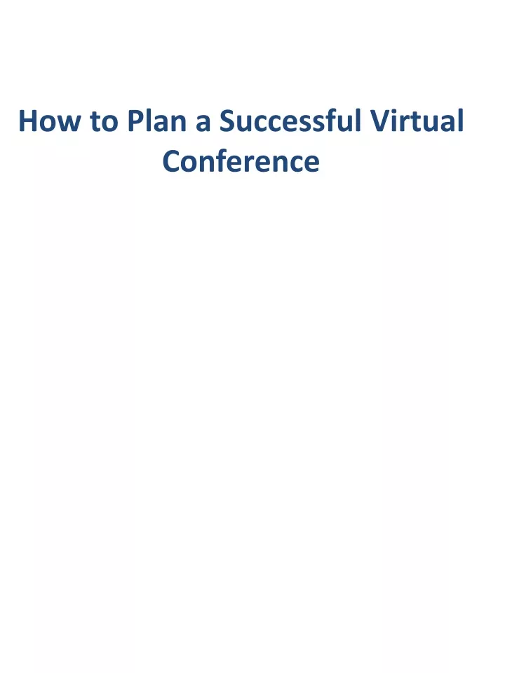 how to plan a successful virtual conference