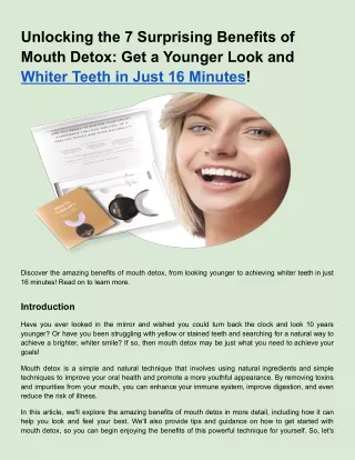 Unlocking the 7 Surprising Benefits of Mouth Detox_ Get a Younger Look and Whiter Teeth in Just 16 Minutes