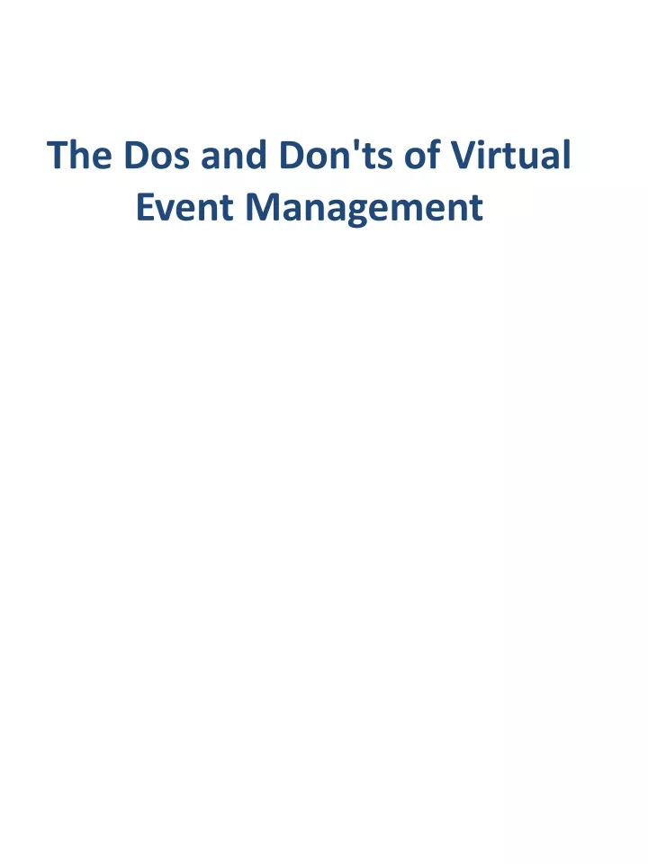 the dos and don ts of virtual event management