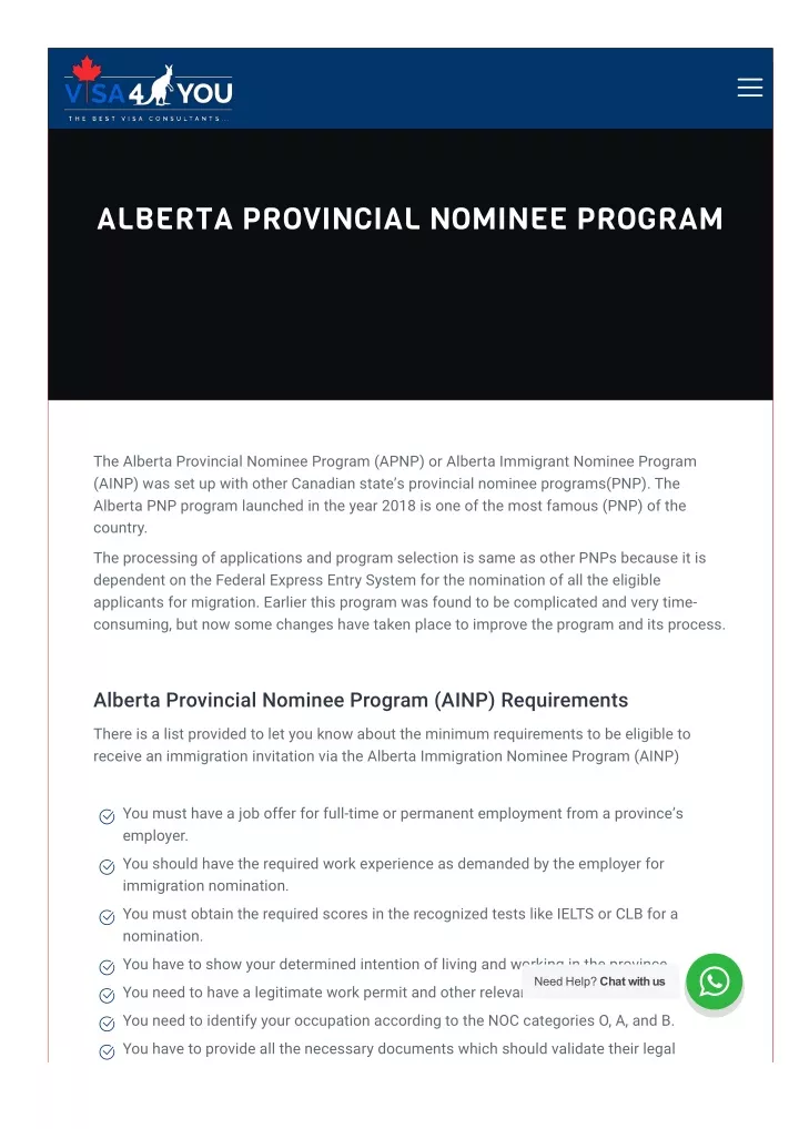 alberta provincial nominee program