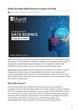 Grab the best Data Science Course in Pune