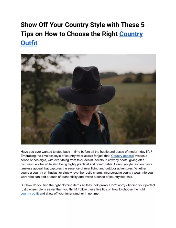 show off your country style with these 5 tips