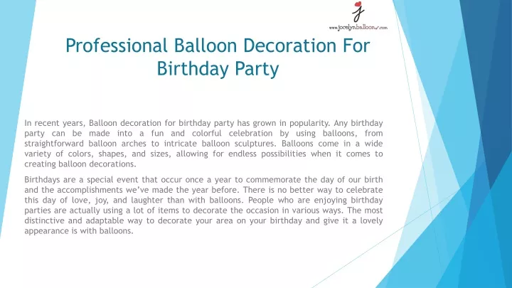 professional balloon decoration for birthday party