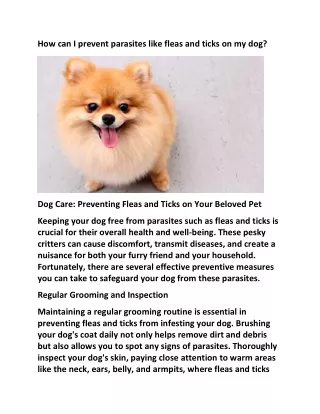 how can i prevent parasites like fleas and ticks