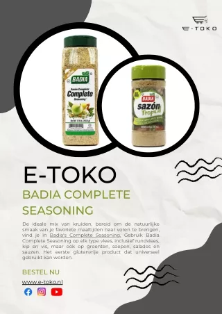 Gezond en smaakvol: verbeter uw maaltijden met Badia Complete Seasoning