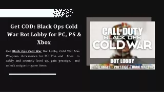 Get COD Black Ops Cold War Bot Lobby for PC, PSN & Xbox