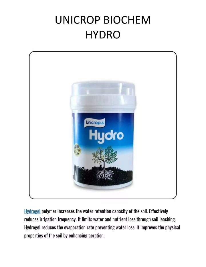 unicrop biochem hydro
