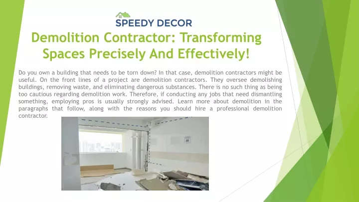 demolition contractor transforming spaces precisely and effectively