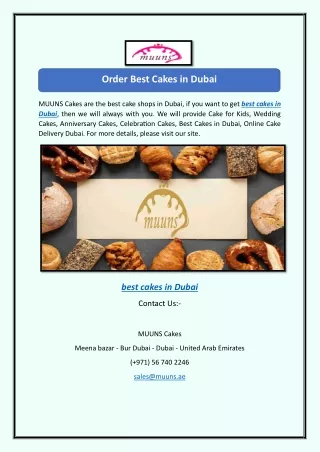 order best cakes in dubai