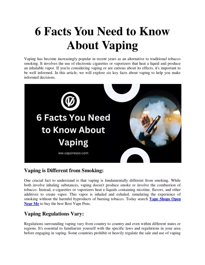 PPT 6 Facts You Need to Know About Vaping PowerPoint