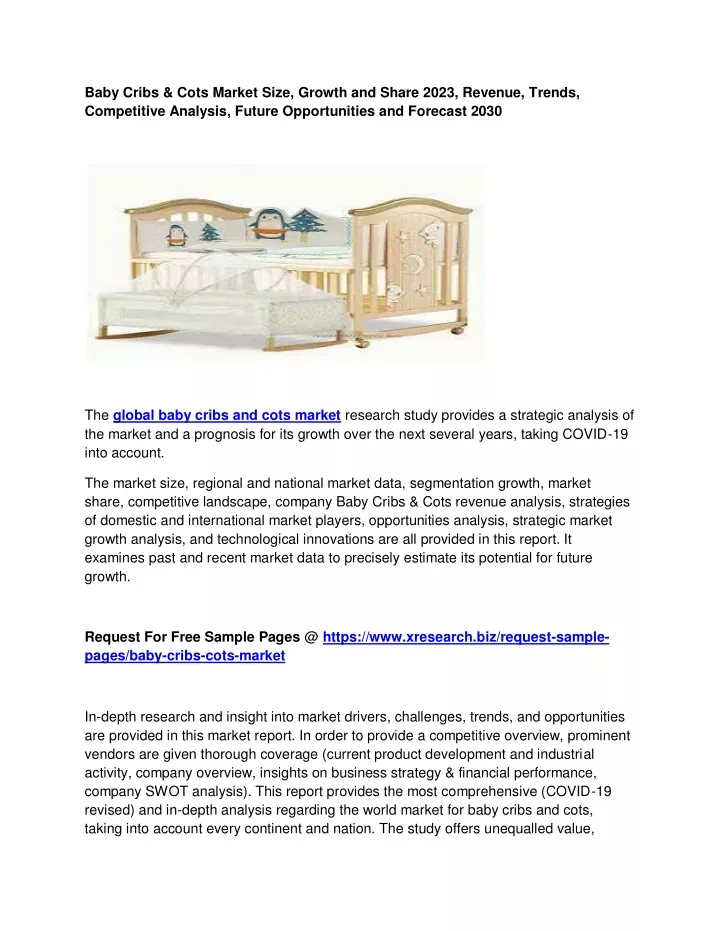 baby cribs cots market size growth and share 2023