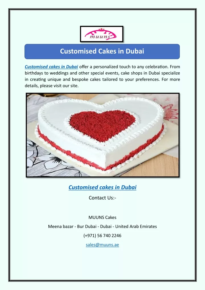customised cakes in dubai