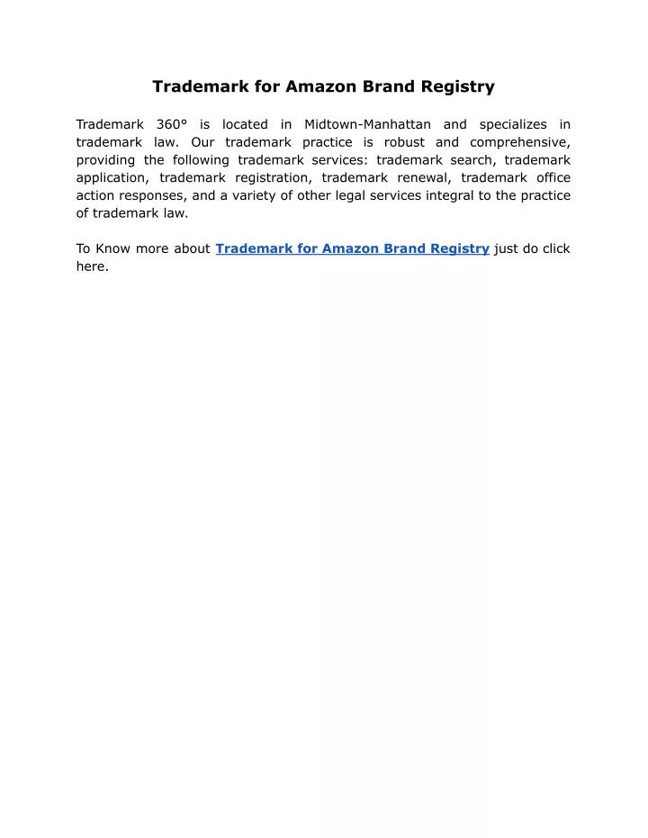 trademark for amazon brand registry