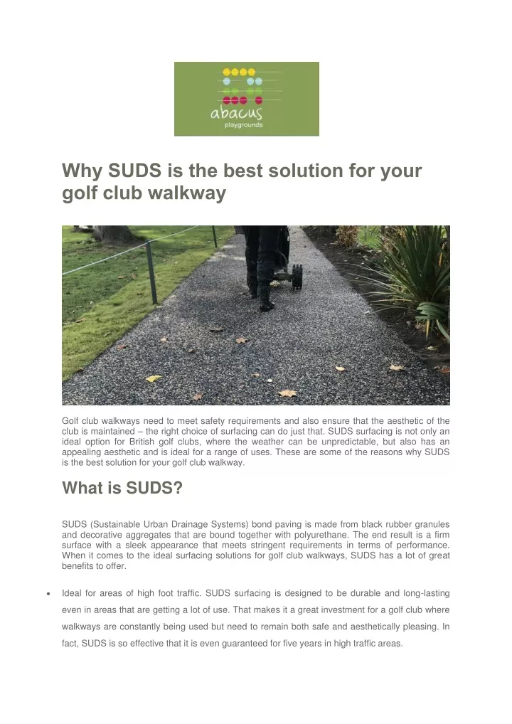why suds is the best solution for your golf club