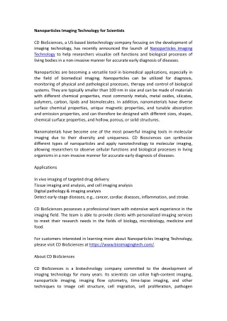 nanoparticles imaging technology for scientists