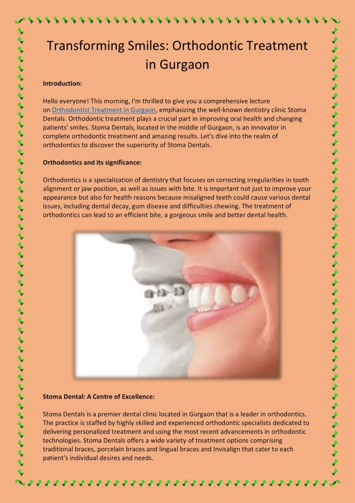 transforming smiles orthodontic treatment
