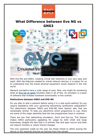 What Difference between Eve NG vs GNS3