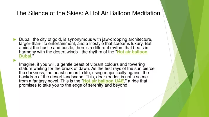 the silence of the skies a hot air balloon meditation