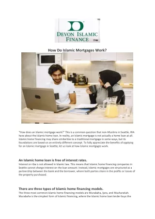 how do islamic mortgages work