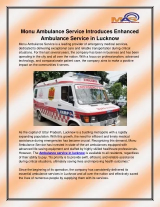 Ambulance service in lucknow