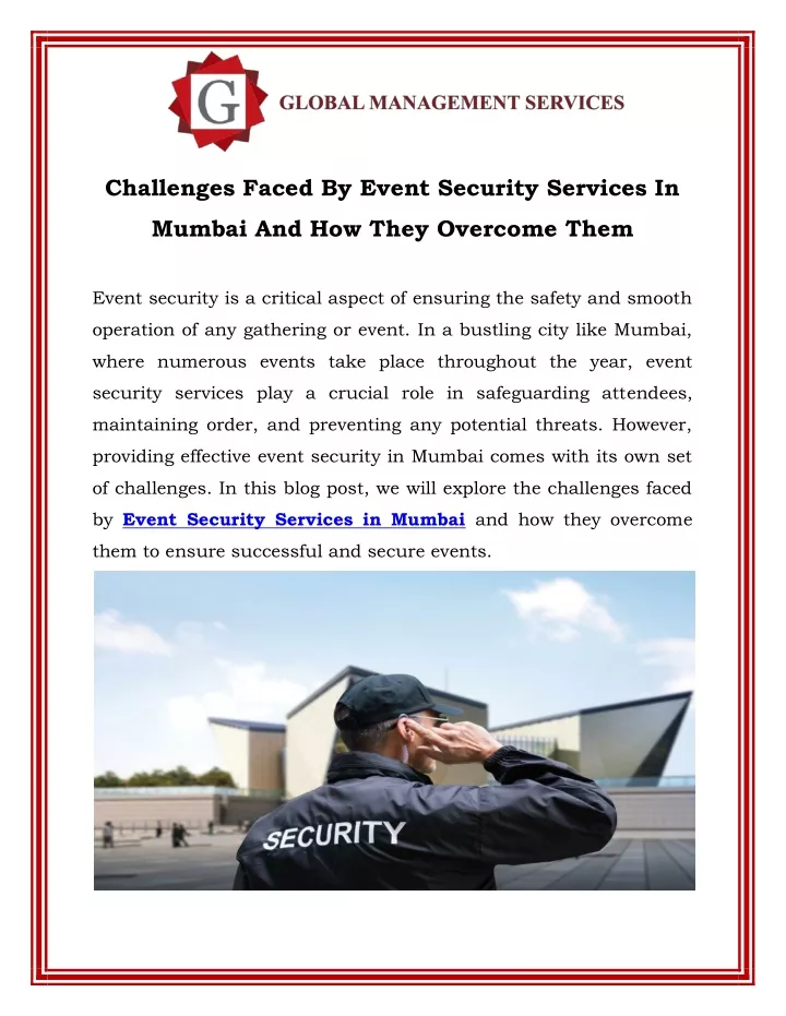 challenges faced by event security services in