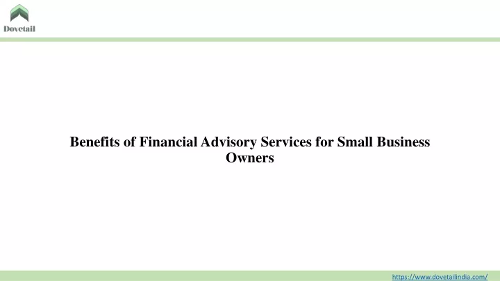 benefits of financial advisory services for small business owners
