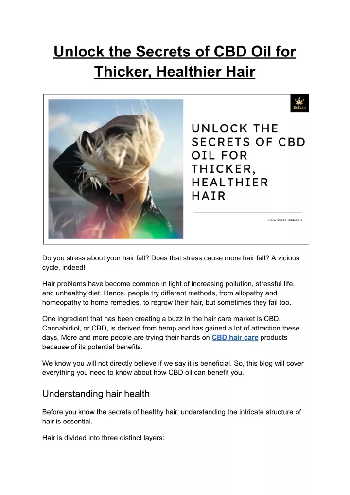 unlock the secrets of cbd oil for thicker