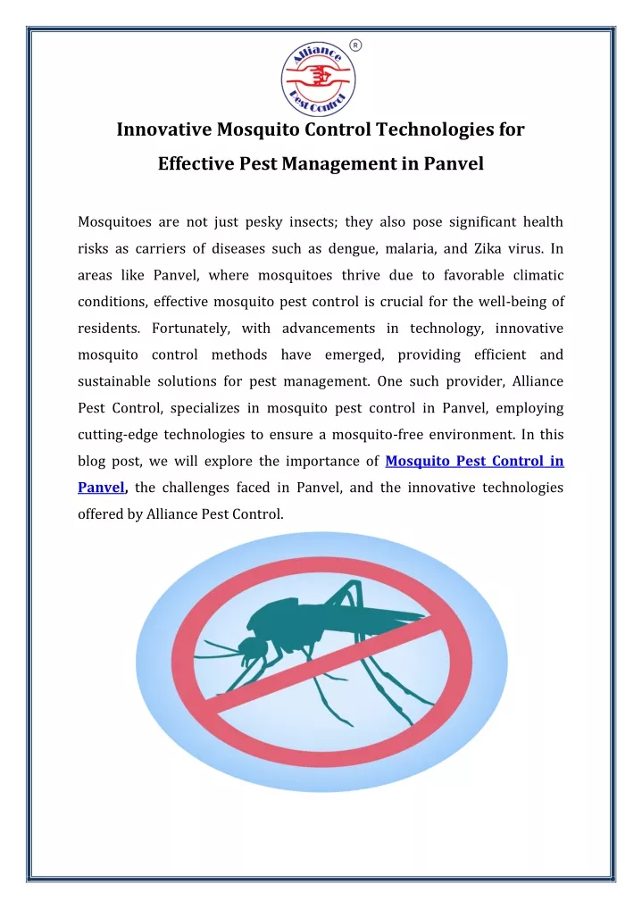 innovative mosquito control technologies for