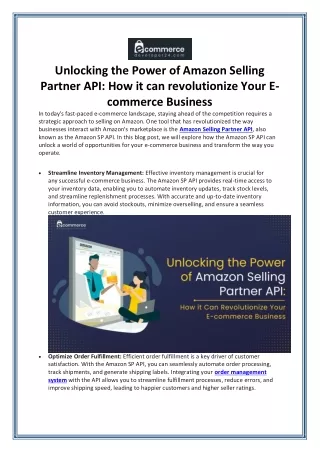 unlocking the power of amazon selling partner