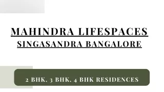 mahindra lifespaces singasandra bangalore