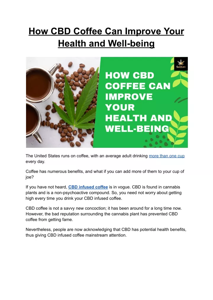 how cbd coffee can improve your health and well