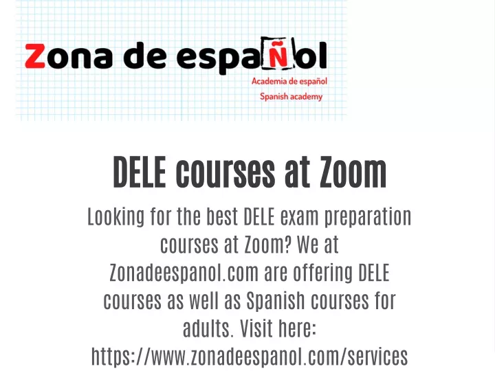 dele courses at zoom looking for the best dele