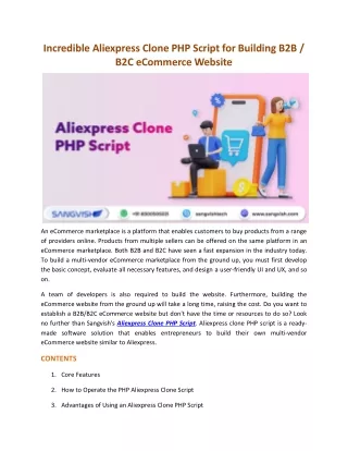 Incredible Aliexpress Clone PHP Script for Building B2B and B2C eCommerce Website