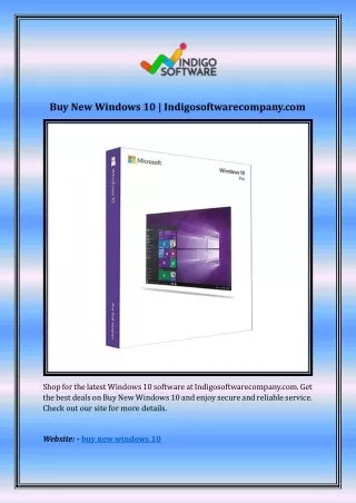 Buy New Windows 10 | Indigosoftwarecompany.com