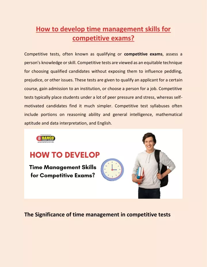how to develop time management skills