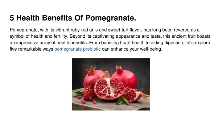 5 health benefits of pomegranate